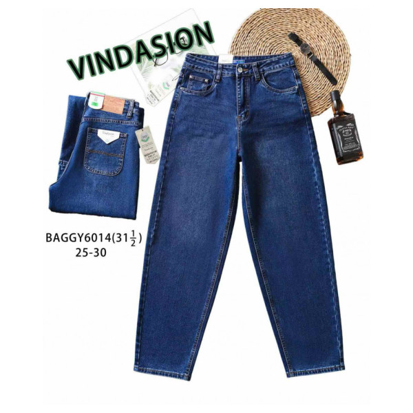 6014# сині жіночі джинси баггі (Vindasion, 6 од., розміри норма: 25-30) видача наступного дня
