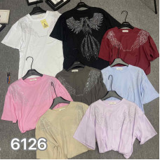 6126# мікс квітів жіноча футболка (95% бавовна, 12 од., розміри оверсайз) видача наступного дня