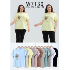 7130# мікс квітів жіноча футболка Kiss Me (10 од., розміри батал: 2XL-4XL) видача наступного дня