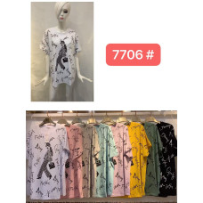 7706# мікс квітів жіноча футболка (12 од., розміри батал: 56-58) видача наступного дня