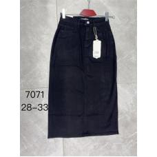 7071 # чорна джинсова жіноча спідниця (стрейч-коттон, 6 од., розміри напівбатал: 28-33) видача наступного дня