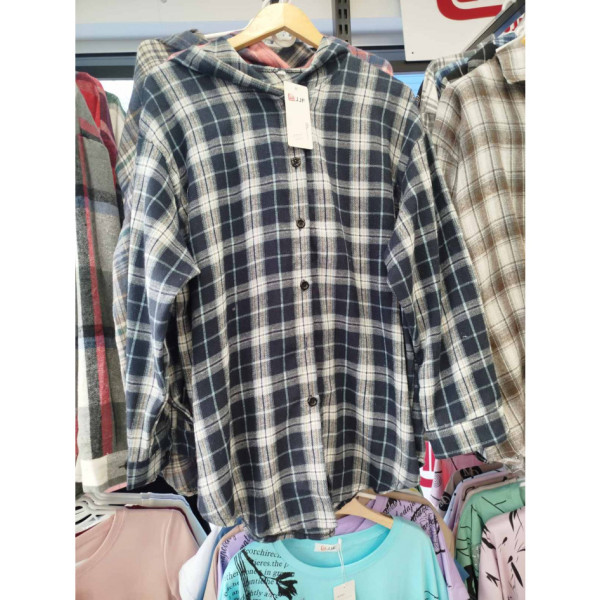 7751# вибір кольору жіноча сорочка з капюшоном JJF (4 од., розміри напівбатал: 3XL-6XL) видача наступного дня