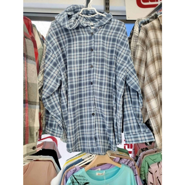 7751# вибір кольору жіноча сорочка з капюшоном JJF (4 од., розміри напівбатал: 3XL-6XL) видача наступного дня