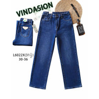 6022-2 # синие женские джинсы (VINDASION, 6 ед. размеры батал: 30-36) выдача на следующий день