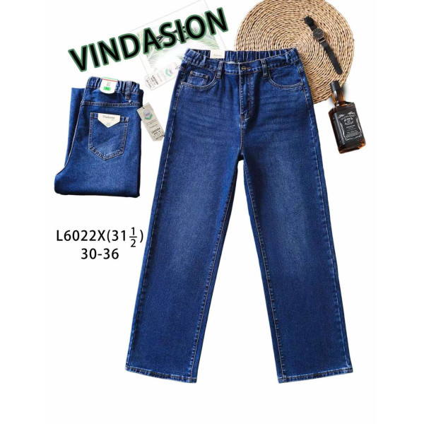 6022-2 # сині жіночі джинси (VINDASION, 6 од. розміри батал: 30-36) видача наступного дня