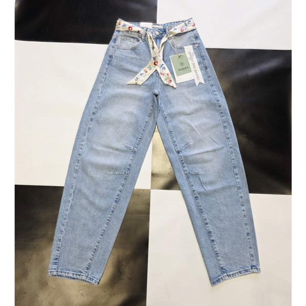 0011-5# голубые женские джинсы (стрейч коттон, 10-ед, размеры норма: XS-XL) M.Sara