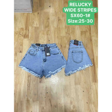 0060 голубые женские джинсовые шорты (Relucky, 6 ед, размеры норма: 25-30) выдача на следующий день Relucky