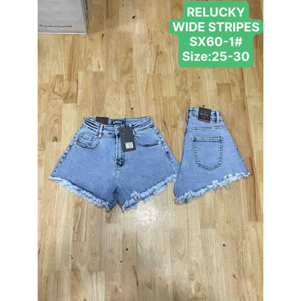 0060 голубые женские джинсовые шорты (Relucky, 6 ед, размеры норма: 25-30) выдача на следующий день Relucky