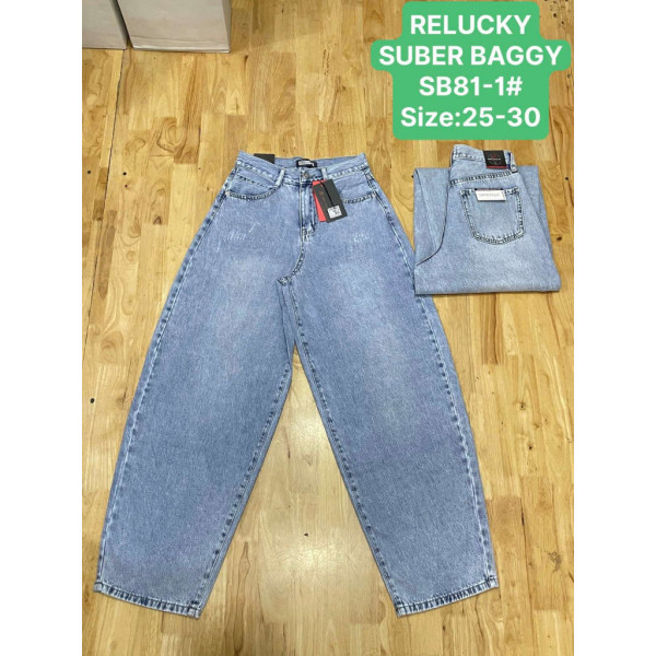 0081# голубые женские джинсы (Relucky, 6 ед, размеры норма: 25-30) выдача на следующий день Relucky