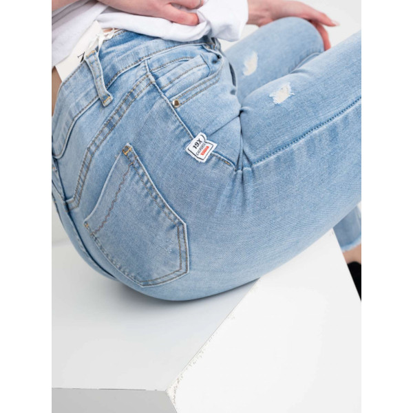 0664 New Jeans американка голубая стрейчевая (6 ед. размеры: 25.26.27.28.29.30) New Jeans