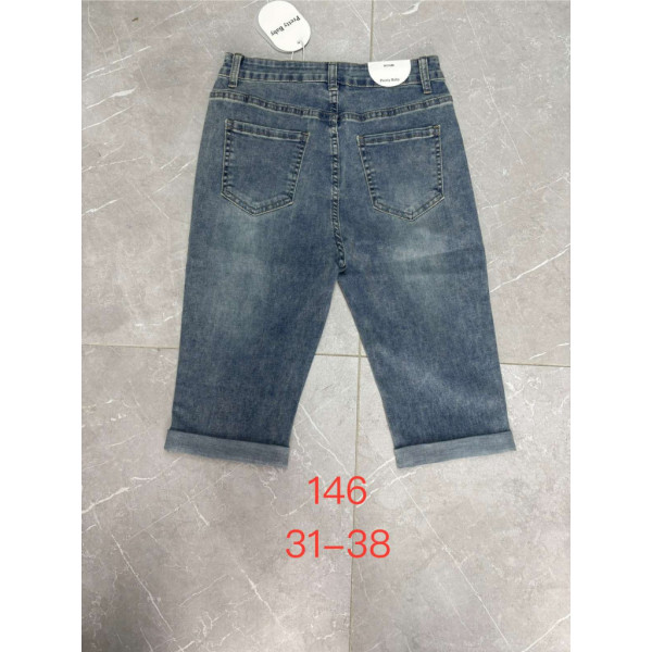0146# синие женские джинсовые шорты (New Jeans, стрейч, 6 ед, размеры батал: 31-38) выдача на следующий день New Jeans
