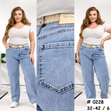 0228# голубые женские джинсы (LADY N, стрейч коттон, 6 ед, размеры батал: 32-42) выдача на следующий день Lady N