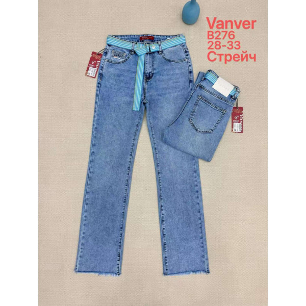 0276# голубые женские джинсы vanver (стрейч коттон, 6 ед, размеры полубатал: 28-33) выдача на следующий день Vanver