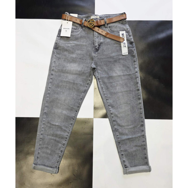 0650-6# серые женские джинсы (стрейч коттон, 10-ед, размеры батал: L-4XL) M.Sara