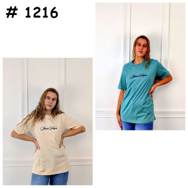 1216# выбор цвета и модели женская футболка (хлопок/ликра, 3 ед, размеры норма: S-L) выдача на следующий день Футболка