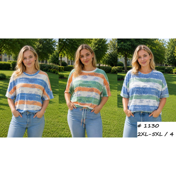 1130 # выбор цвета женская футболка (трикотаж, 4 ед, размеры батал: 2XL-5XL) выдача на следующий день Футболка