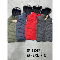 1247# выбор цвета мужская жилетка на синтепоне, капюшон отстегивается (5 ед, размеры норма: M-3XL) выдача на следующий день Жилет