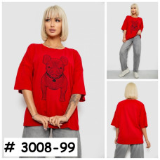 3008-99# выбор цвета женская футболка (4 ед, размеры батал: 2XL-5XL) выдача на следующий день Футболка