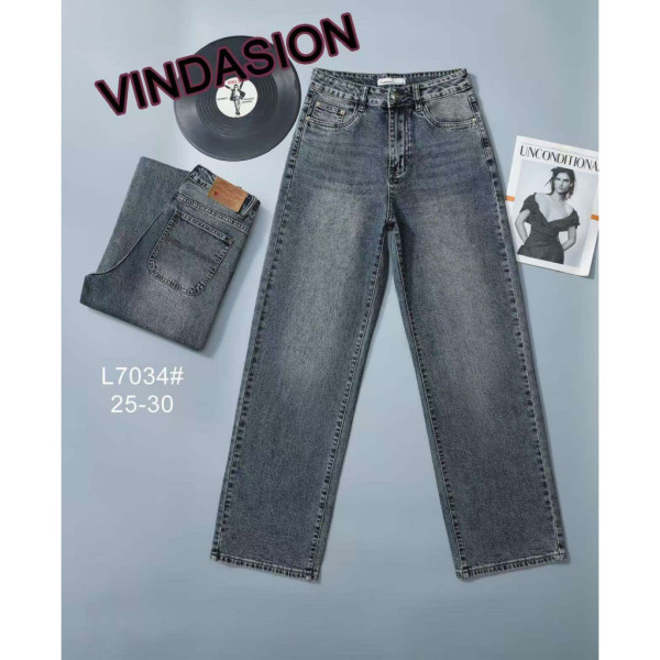 7034# серые женские джинсы (Vindasion, стрейч-коттон, 6 ед, размеры норма: 25-30) выдача на следующий день Vindasion