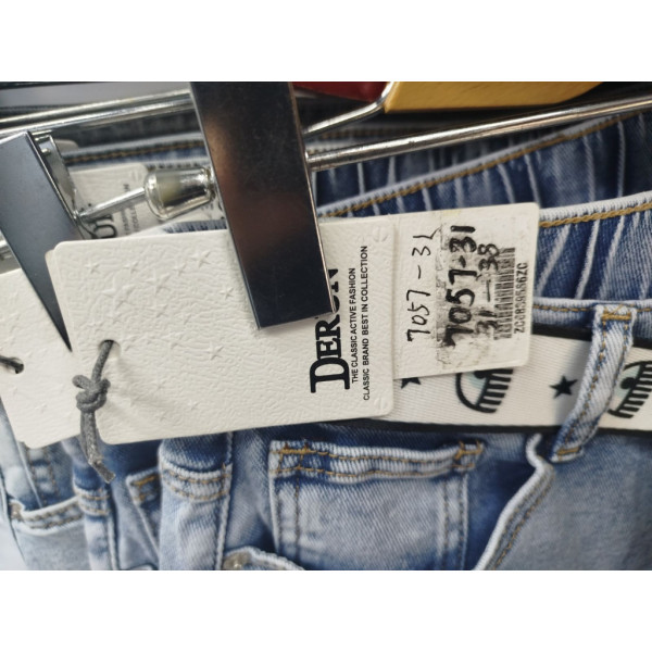 7057# голубые женские джинсовые шорты-юбка(Derun, стрейч, 6 ед, размеры батал: 31-38) выдача на следующий день Derun