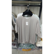 7096# микс цветов женская футболка (хлопок, 20 ед, размеры батал: 2XL/3XL универсальный) выдача на следующий день Kiss me