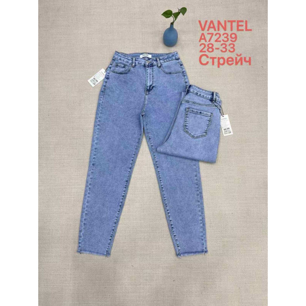 7239# голубые женские джинсы vanver (стрейч коттон, 6 ед, размеры полубатал: 28-33) выдача на следующий день Vanver