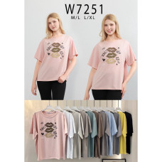 7251 # микс цветов женская футболка (10 ед, размеры норма: M-XL) выдача на следующий день Kiss me