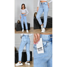 8016# голубые женские джинсы (стрейч коттон, 6 ед, размеры норма: 25-30) выдача на следующий день Джинсы