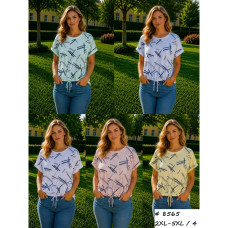 8565 # выбор цвета женская футболка (трикотаж, 4 ед, размеры батал: 2XL-5XL) выдача на следующий день Футболка