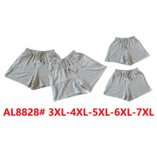 8828# серые женские шорты (лен, 5 ед, размеры батал: 3XL-7XL) выдача на следующий день Шорты