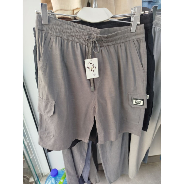 0012# выбор цвета мужские шорты с карманом (лен, 10 ед, размеры батал: 70-78) выдача на следующий день Шорты