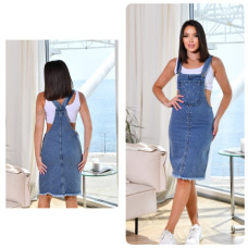 70375 # голубой женский джинсовый сарафан (Lady N, стрейч коттон, 6 ед, размеры норма: S. M. L) выдача на следующий день Lady N