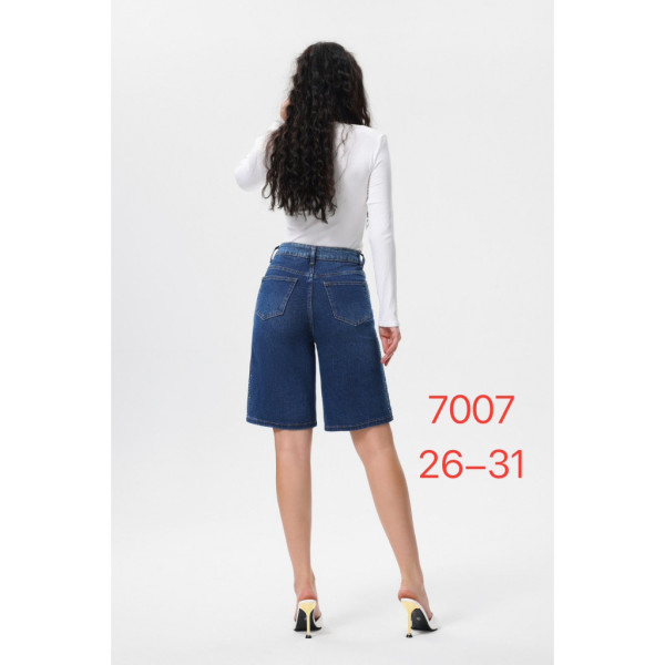 7007-2# синие женские джинсовые шорты с камнями (New Jeans, 6 ед, размеры норма: 26-31) выдача на следующий день Шорты