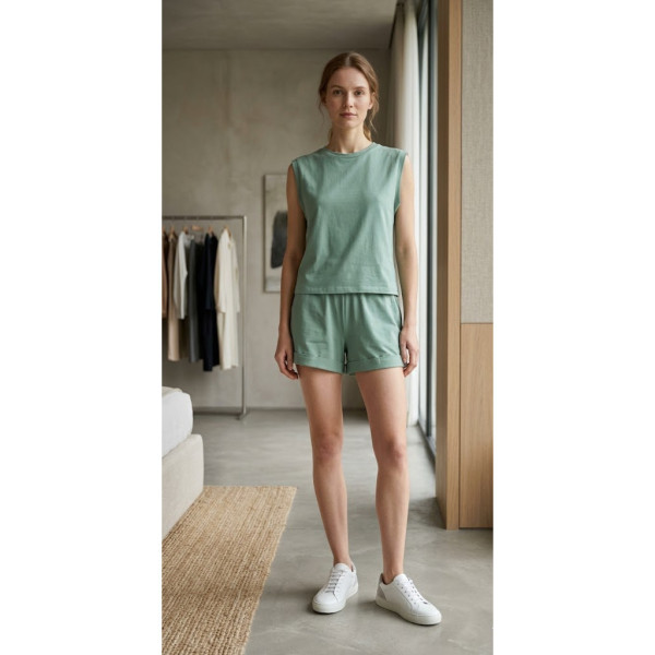 1259 # выбор цвета женский костюм шорты + футболка (95% хлопок, 5% еластан, 4 ед, размеры норма: S, M, L, XL ) выдача на следующий день Костюм