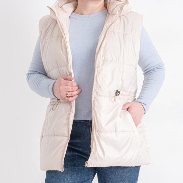0751-100 молочная женская жилетка (5'TH AVENUE, синтепон, капюшон, 3 ед. размеры полубатал: 48. 50. 52) 5`th Avenue