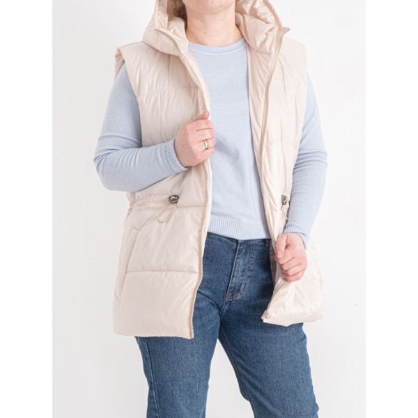 0751-100 молочная женская жилетка (5'TH AVENUE, синтепон, капюшон, 3 ед. размеры полубатал: 48. 50. 52) 5`th Avenue