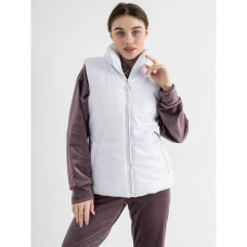 0091-10 белая женская жилетка (из экокожи на синтепоне, 3 ед. размеры полубатал: 48. 50. 52) 5`th Avenue