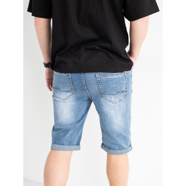 0809-3 / голубые мужские джинсовые шорты (New Jeans, стрейчевые, 3 ед. размеры норма: 29, 30, 31) Шорты