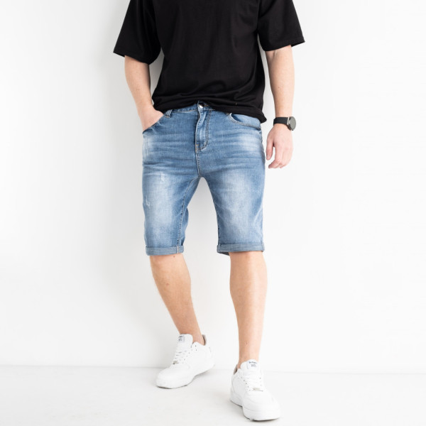 0809-3 / голубые мужские джинсовые шорты (New Jeans, стрейчевые, 3 ед. размеры норма: 29, 30, 31) Шорты