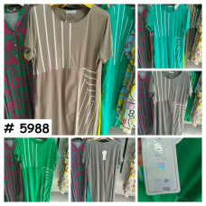 5988# микс цветов женское платье (коттон+трикотаж, 4 ед, размеры батал: 3XL-6XL) выдача на следующий день Платье