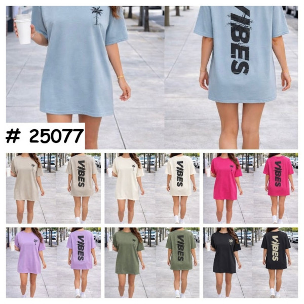 25077# микс цветов женская туника (95% коттон, 5% спандекс, 6 ед. размеры норма: S, M, L) выдача на следующий день Туника