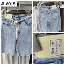 6015# голубые женские джинсовые шорты (стрейч-коттон, 6 ед. размерыбатал: 30-36) выдача на следующий день Шорты
