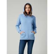 4452-42 блакитний спортивний худі жіночий (тринитка на флісі, з капюшоном, 5од, розміри норма: 44, 46, 48, 50, 52) 