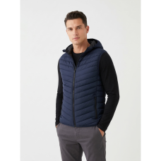 0375-2 синяя мужская жилетка (синтепон, карман на змейке, 5 ед. размеры норма: M. L. XL. 2XL. 3XL) Жилетка