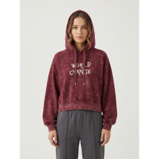 820806-5 бордовый женский худи (двухнитка, варка, укороченая, с капюшоком, 1 ед, универсальный размер норма : S/L) Худи