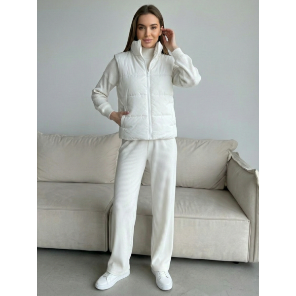 0073-10 біла жіноча жилетка (5'TH AVENUE, синтепон, 3 од. розміри норма: 42, 44, 46) 5`th Avenue