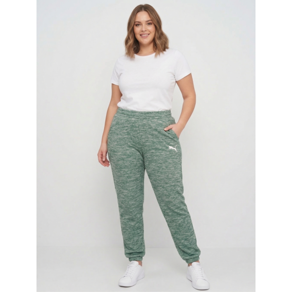 4821-7 зеленые женские спортивные брюки(манжет, двухнитка, с кармпнами, 5 ед. размеры полубатал: 50, 52, 54, 56, 58) Спортивные штаны