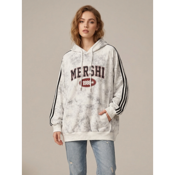 2903-10 белый женский батник (двухнитка, варка, с капюшоном , 1 ед, универсальный размер норма : M/XL) Батник