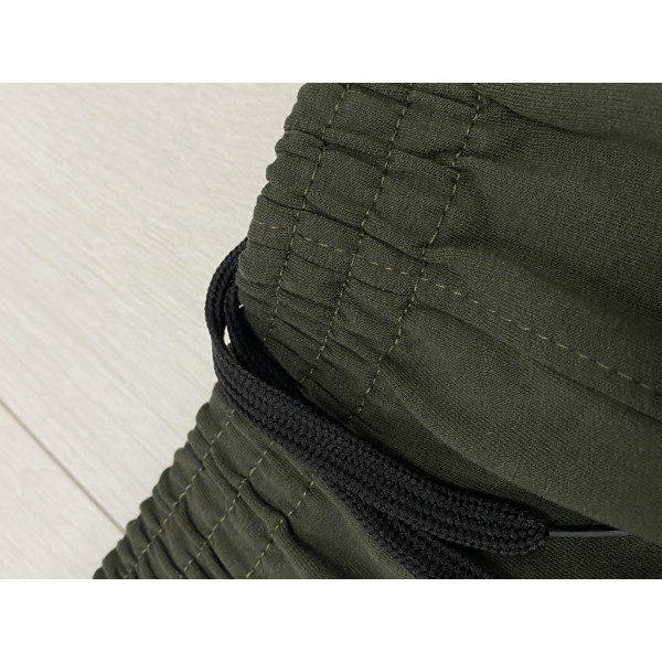 7260-72 оливковые мужские спортивные штаны (двухнитка, скрытый карман на змейке, манжет рибана, логотип вышивка, 5ед, размеры норма: 46, 48, 50,52, 54) Спортивные штаны