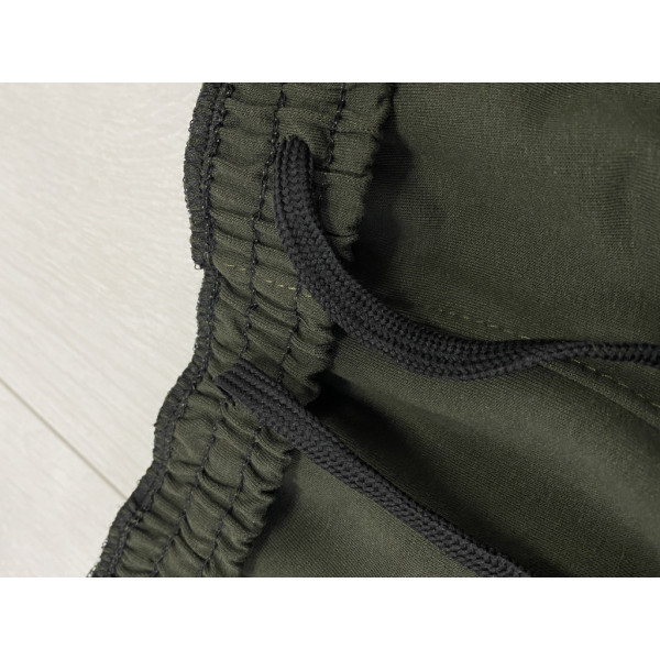 7260-72 оливковые мужские спортивные штаны (двухнитка, скрытый карман на змейке, манжет рибана, логотип вышивка, 5ед, размеры норма: 46, 48, 50,52, 54) Спортивные штаны